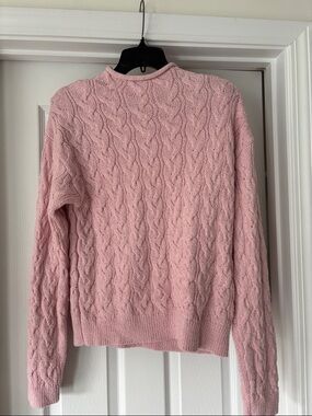J. Crew Factory Pink Cable Turtleneck Sweater